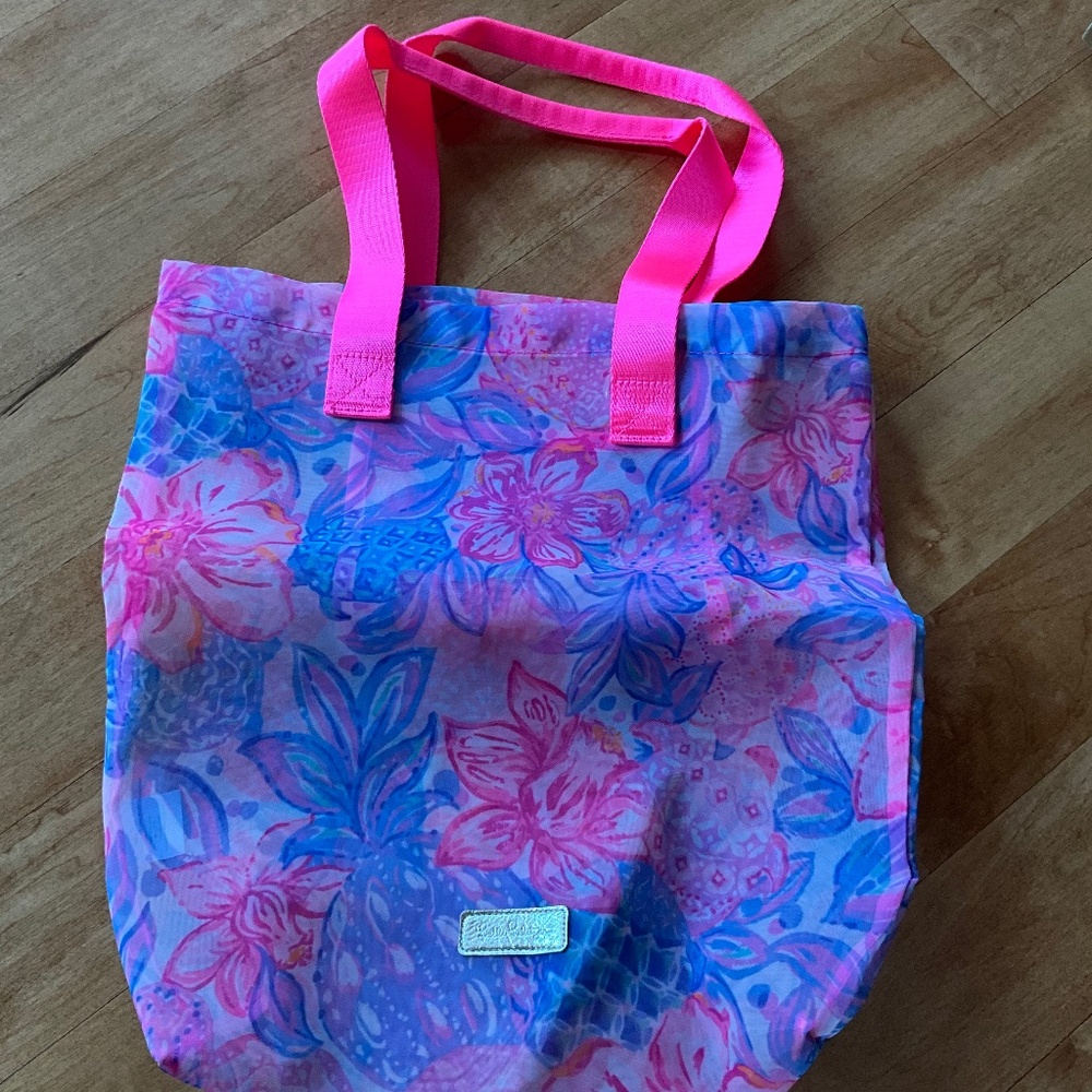 Lilly Pulitzer Mesh Neon Pineapple Print Tote